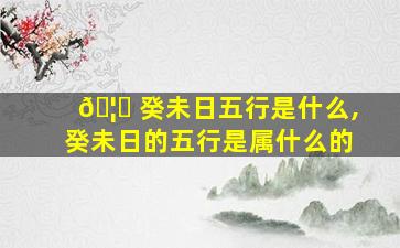 🦍 癸未日五行是什么,癸未日的五行是属什么的